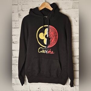 Crooks & Castles Black Pullover Hoodie Graphic Logo Streetwear Size S
